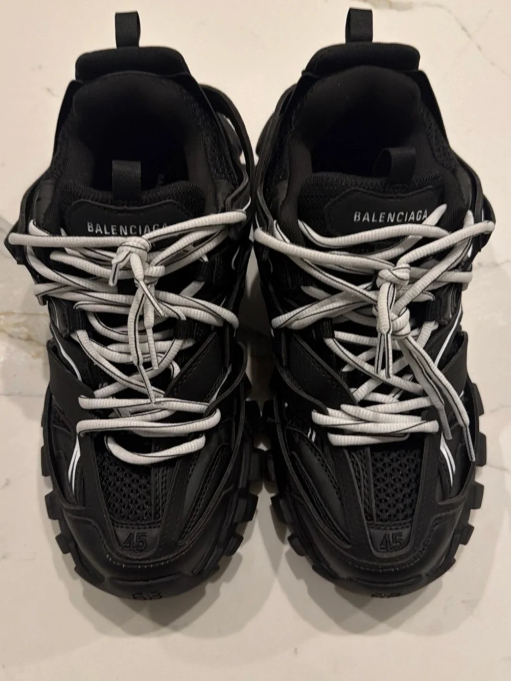 Balenciaga Track Black Sneakers with White Laces